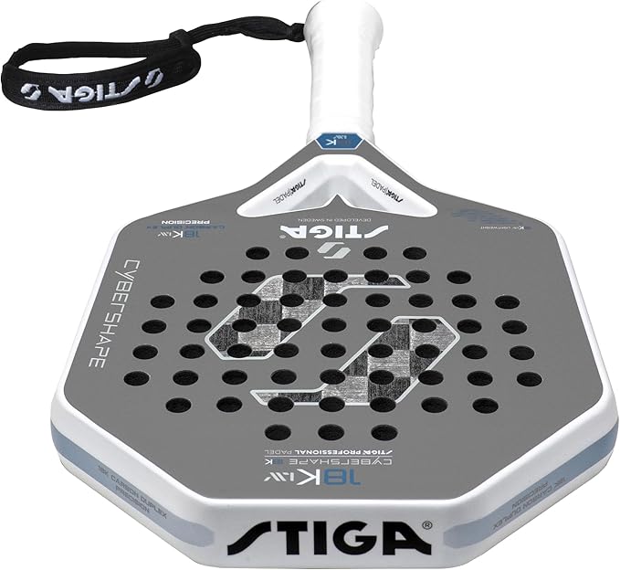 Stiga Padel Racket 18K LW Cybershape, Lightweight Carbon Fiber Padel Blade for Intermediate Table Tennis Play for Adults & Youth