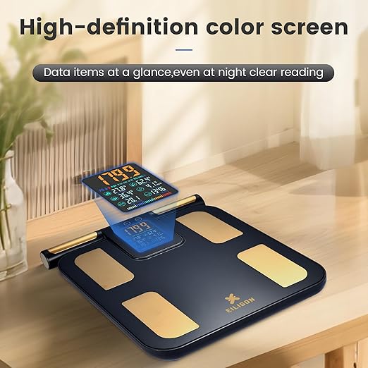 EILISON Smart Scale for Body Weight: 8-Electrode Digital Bathroom Scale for Fat BMI Muscle Body Composition Analyzer 32 Biometric Bluetooth Highly Accurate Weighing Machine,400lbs (Grey)