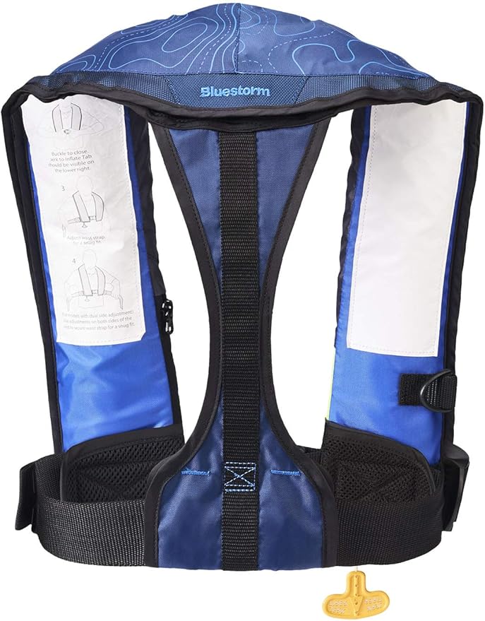 BLUESTORM Stratus 35 Inflatable Life Jacket PFD for Adults | US Coast Guard (USCG) Approved Automatic Self Inflating Life Vest Preserver with Manual Ripcord
