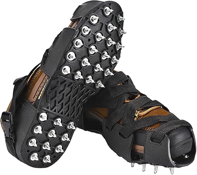 Spiked Shoes for Resinous Coatings, Epoxy Floor, Overlays, Cover Installation, Spiked Screeding Sanda,Ice Crampons, Black
