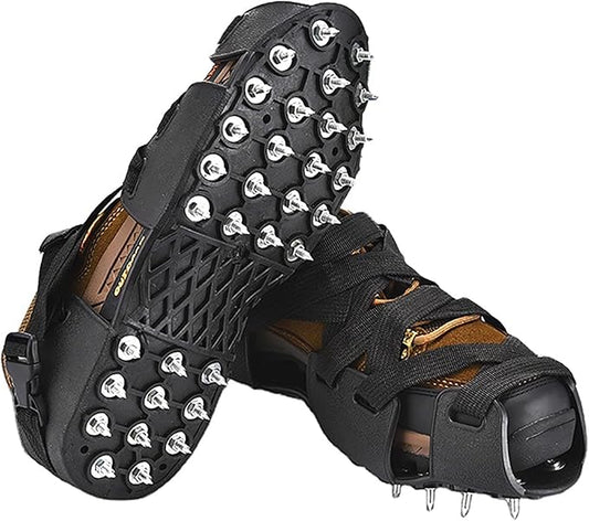 Spiked Shoes for Resinous Coatings, Epoxy Floor, Overlays, Cover Installation, Spiked Screeding Sanda,Ice Crampons, Black