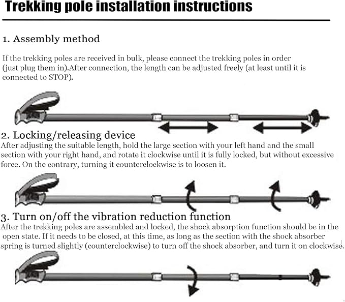 Aihoye Trekking Poles Shock Absorbing Adjustable Hiking or Walking Sticks for Hiking Collapsible Strong, 2-pc Pack Lightweight Walking Pole, All Terrain Accessories and Carry Bag