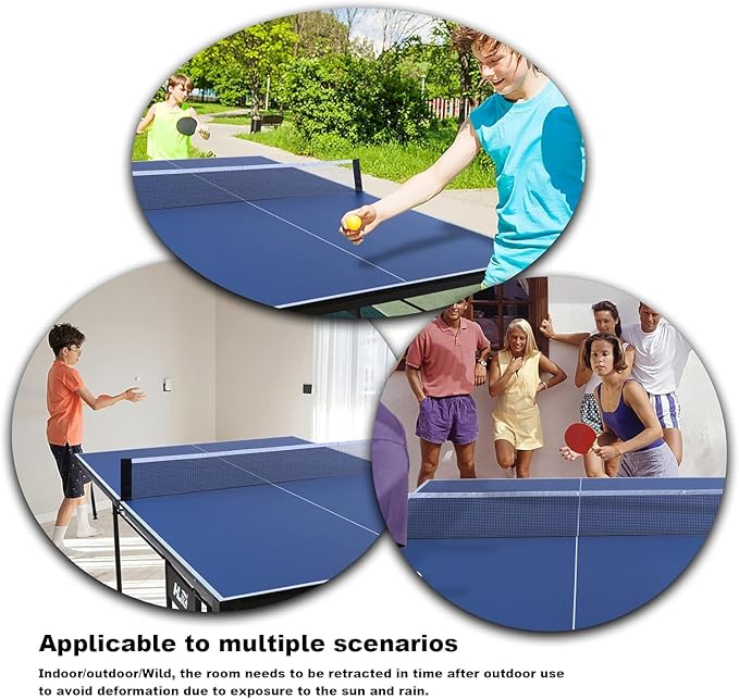 7FT Professional Indoor Outdoor Ping Pong Table Foldable with Quick Assembly- All Weather Aluminum Composite Surface,Portable Table Tennis Table Game with Net, 2 Table Tennis Paddles and 2 Balls