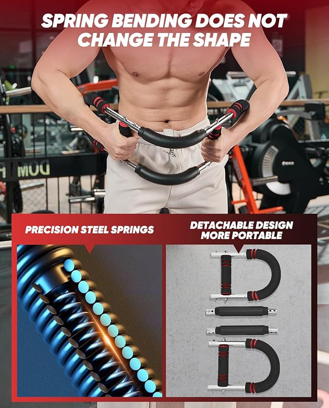 Saker Twister Arm Trainer, PowerTwist Arm Trainer, Adjustable Forearm Strengthener, Arm Exercise Equipment, Chest Workout Equipment, Portable Spring Resistance for Home Gym Equipment