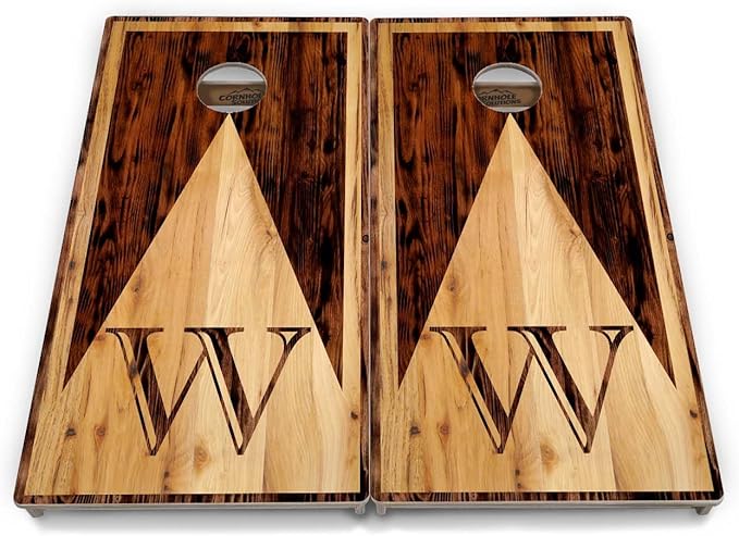Tournament Cornhole Boards - Regulation 2'x4' Set 3/4" Baltic Birch - Bags Sold Separatetly (Wood Letter Design)