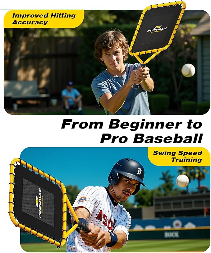 PodiuMax Baseball Racket for Fly Balls, 19 oz Balanced Fungo Racket, with Ergonomic Non-Slip Grip, Baseball Racket for Parents and Coaches, Weighted Training Grounders & Pop Flies