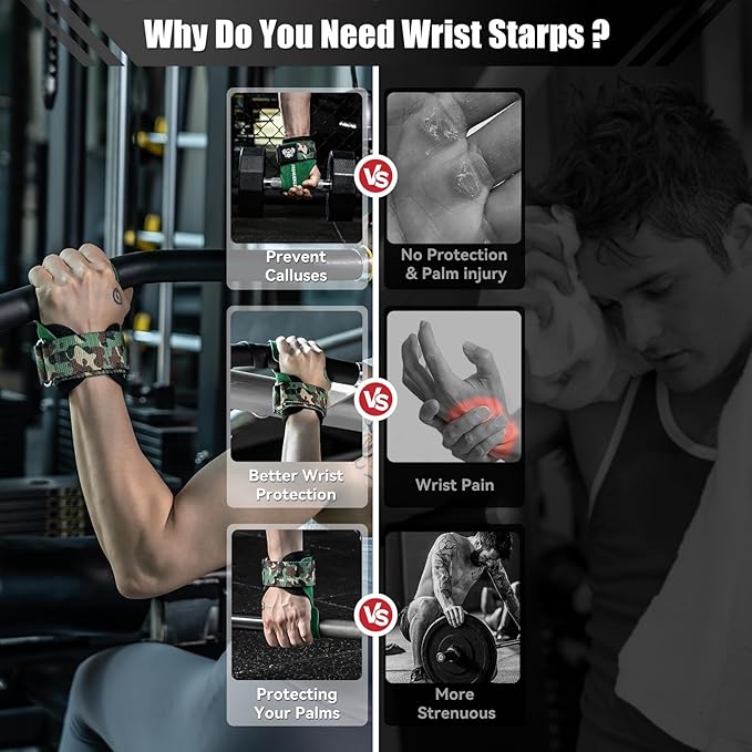 MANUEKLEAR Gym Straps Weight Lifting, Double Leather Lifting Straps for Men Deadlift with Cushion Wrist Loop, Gym Lifting Wrist Wraps for Weightlifting