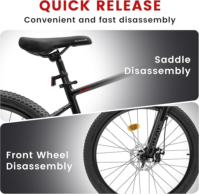 Mountain Bike 24 26 Inch, 21 Speeds Aluminum Frame/High-Carbon Steel Frame, Front Suspension Boys Girls Sport Bike, Adult Teens Bicycle for City Commuters, Summer Ride and Short Trip Camping