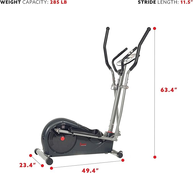 Sunny Health & Fitness Full Body Workout Elliptical Trainer with Digital Performance Monitor, Low Impact Exercise, and Optional Bluetooth with Exclusive SunnyFit App