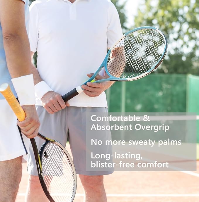 LK Sports Tennis Racket Grip Tape, 12 Pack, Absorbent and Anti-Slip Tennis Overgrip, Precut Soft Pickleball Paddle/Badminton Wrap Grips Tape