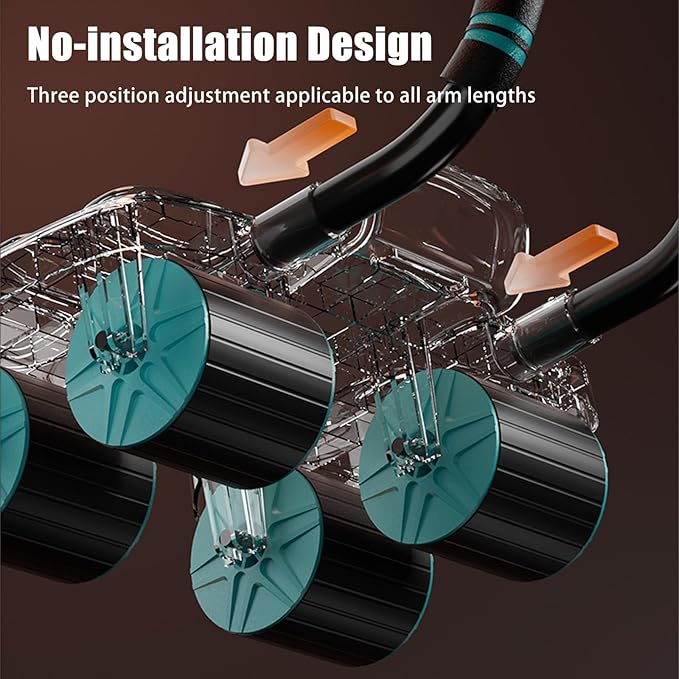 2024 New Ab Wheel Roller with Elbow Support - Automatic Rebound Abdominal Wheel Roller, The Upgraded Four-wheel Abdominal Wheel Core Workout Equipment Home Gym Abs Machine