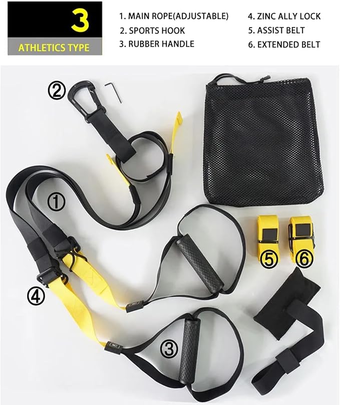 ETHEREAL Adjustable Suspension Trainer Kit, Resistance Training Exercise Straps for Full Body Workouts, Includes Door Ancho, Extension Belt & Handles, Bodyweight for Arena Edition