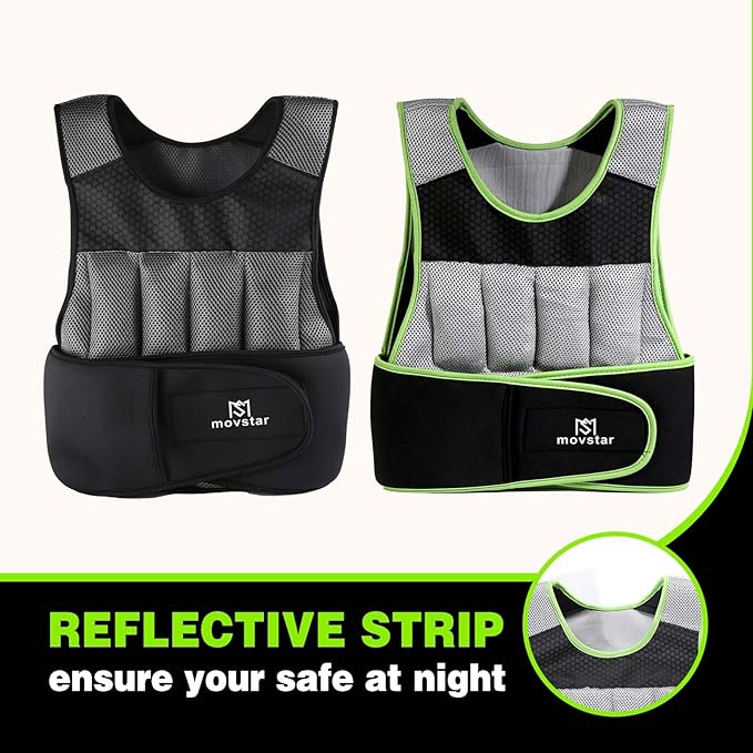 Adjustable Weighted Vest Women Men with Reflective Design 10lbs,20lbs Workout Vest for Strength Training, Walking, Jogging, Weightlifting, Running Men Women
