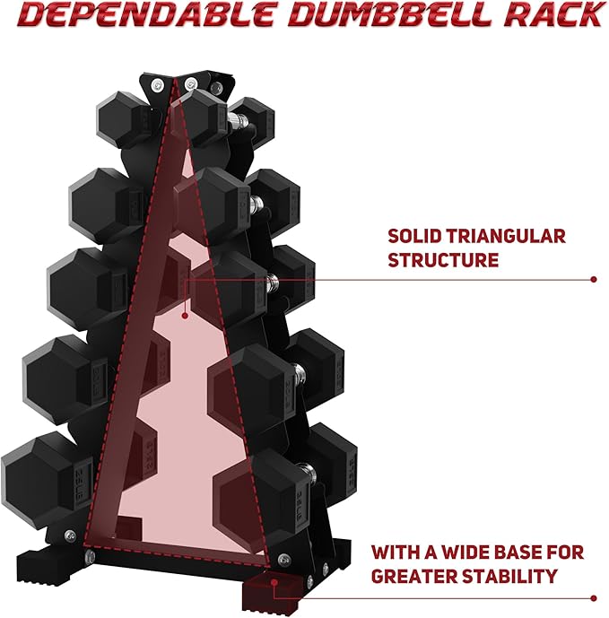 BalanceFrom Rubber Coated Hex Dumbbell Weight Set with Storage Rack, 100LB or 150LB or 200LB Set, 5-20 lbs or 5-25 lbs or 10-30 lbs Pairs