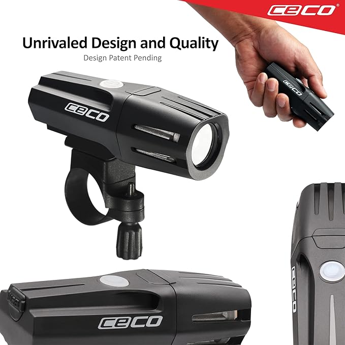 CECO-USA: 1,200 Lumen USB Rechargeable Bike Light – Tough & Durable IP67 Waterproof & FL-1 Impact Resistant– Super Bright Model F1200 Bicycle Headlight – For Commuters, Road Cyclists & Mountain Bikers