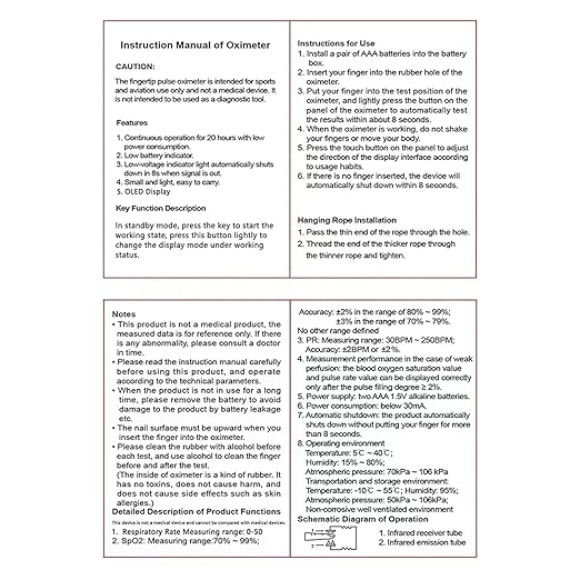 Rechargeable Pulse Oximeter Fingertip Oxygen Monitor Fingertip with SpO2 Pulse Rate and PI RR OLED Precision Fast Oximeter SpO2 Reading Outdoor Sports Home (White)