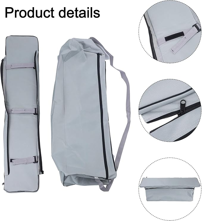 Bench Seat Cover 420D Oxford Seat Storage Bag for Kayak Inflatable Boat, Dinghy Boat Seat Cushion and Underseat Storage Bag with Pockets Grey Thick Sponge Seat Bench Cushion(Grey 95cm)
