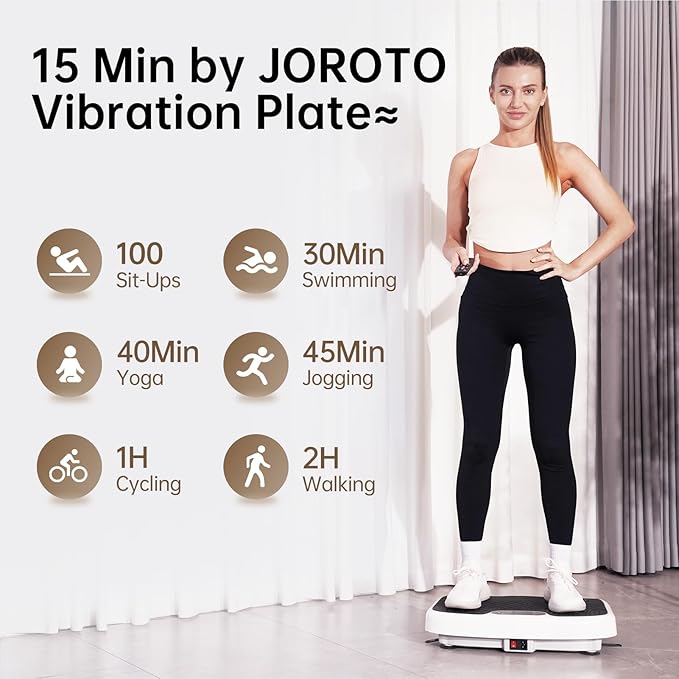 JOROTO Vibration Plate Exercise Machine, Vibration Platform Plate for Lymphatic Drainage & Weight Loss, Vibrating Plate Body Shaker Exercise Machine for Women Whole Body Workout