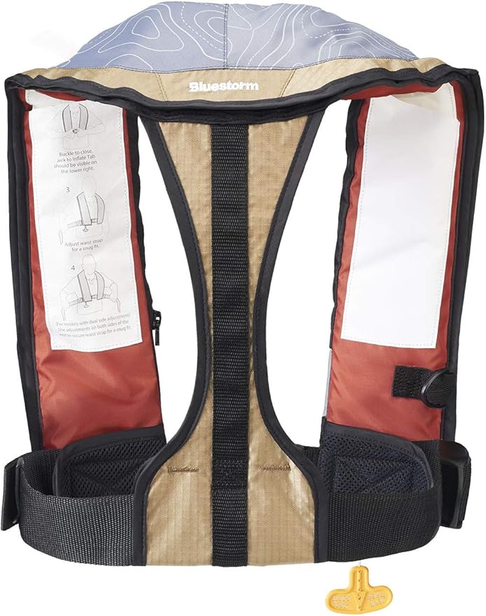 BLUESTORM Stratus 35 Inflatable Life Jacket PFD for Adults | US Coast Guard (USCG) Approved Automatic Self Inflating Life Vest Preserver with Manual Ripcord