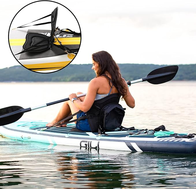HLOGREE Kayak Seats - 1/2 Pck, Thicken Padded Seat Cushion with Back Support, Canoe & Ocean Sup Compatible