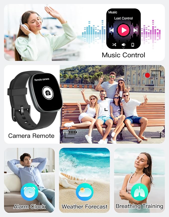 Fitness Tracker 2025 Ver. (Answer/Make Calls), 1.85" Smart Watch Fitness Watches for Women Men with 24/7 Heart Rate Blood Oxygen Monitor Sleep Tracker 100+ Sport Modes IP68 Waterproof (Black)