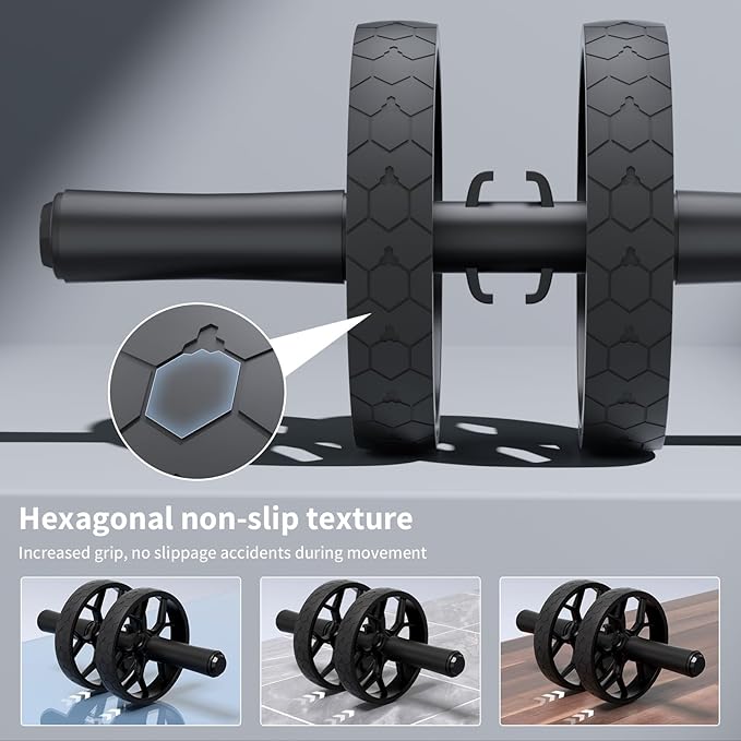 Ally Peaks Ab Roller Wheel with Adjustable Resistance，Automatic Rebound Abs & Core Workout Equipment for Beginners，All Levels & Post-Exhaustion Detachable Strength Training with Knee Pad.Ab wheel roller for men women