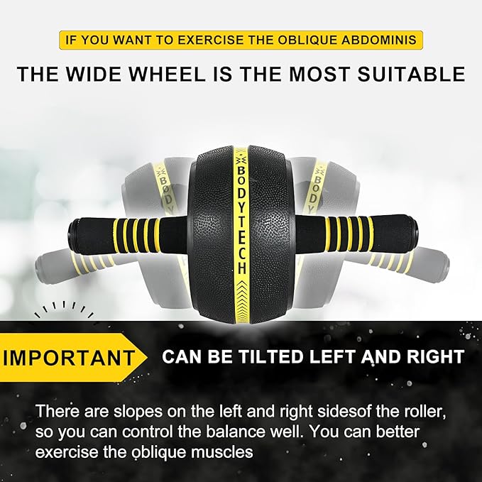 Ab Roller Wheel workout for Abdominal Core Strength training home gym fitness Equipment, Exercise Wheel for Men Women