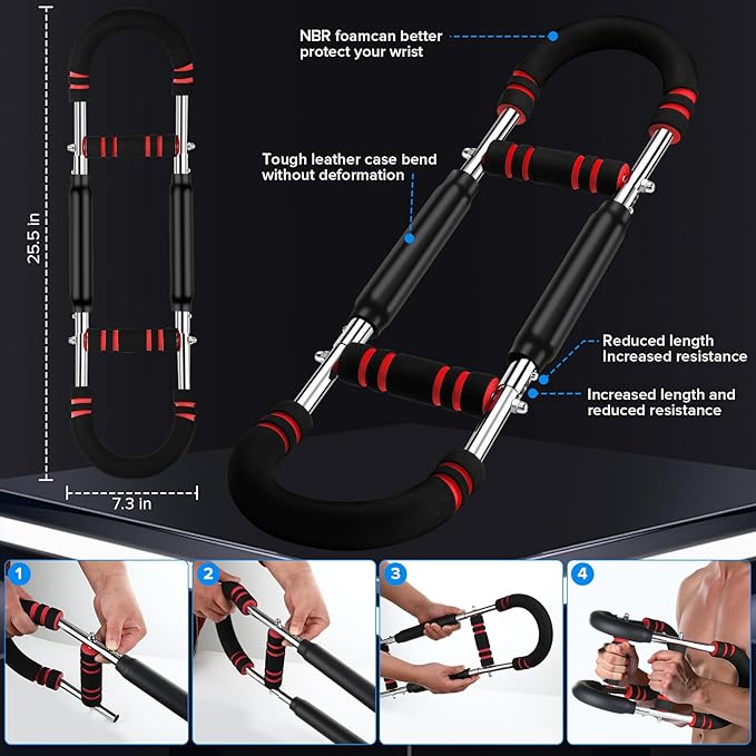 Twister arm Trainer, Chest Workout Equipment,arm Trainer Chest Workout,arm and Chest Trainer,40-90lb 3-Speed Adjustable Chest Workout Equipment Portable Fitness Equipment