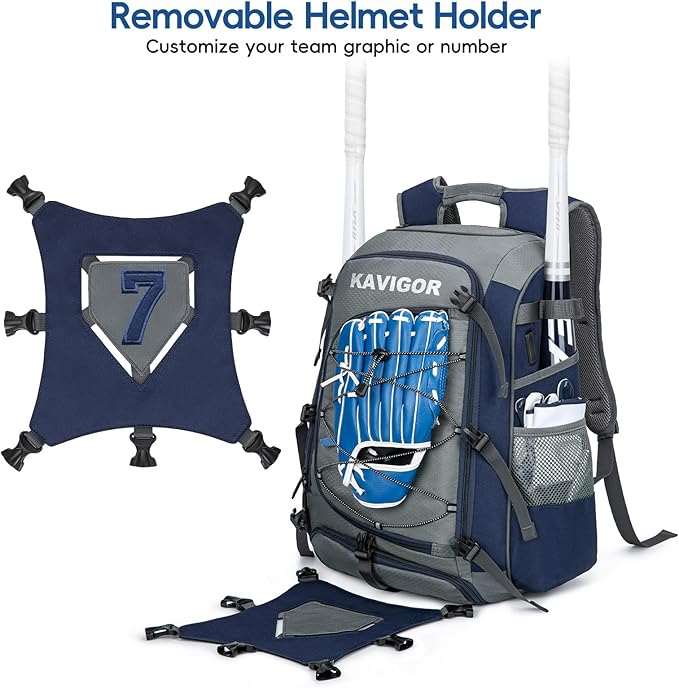 Baseball Bag for Youth and Adult, Softball Backpack 50L Large Capacity, Equipment Backpack with Laptop Compartment and Charge Port