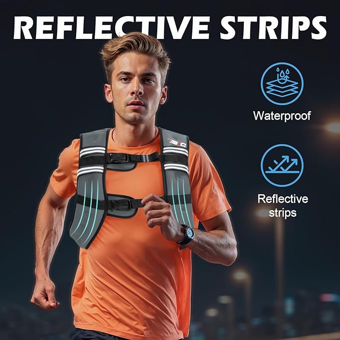 Weighted Vest Woman, 6 LB Womens Weight Vest for Walking, Strength Training Weight Vests for Men, Reflective Stripe Fitness Vest for Workout Running Jogging