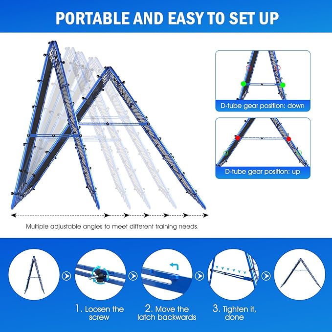 Dual-Sided Soccer Rebounder Net, Fast & Slow Rebound Speed Training for Control, Passing Practice, Easy Setup Baseball/Volleyball Rbounder Pitchback Net Gifts Aids & Equipment for Kids,Teens & Adults