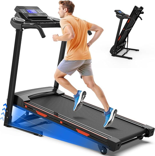 15% Auto Incline Treadmills 400LBS Capacity, 3.5 HP Heavy Duty Treadmill for Home, Walking Folding Treadmill, Running FoldableTreadmill Wide Belt, 0.5-8.5MPH, Bluetooth, APP