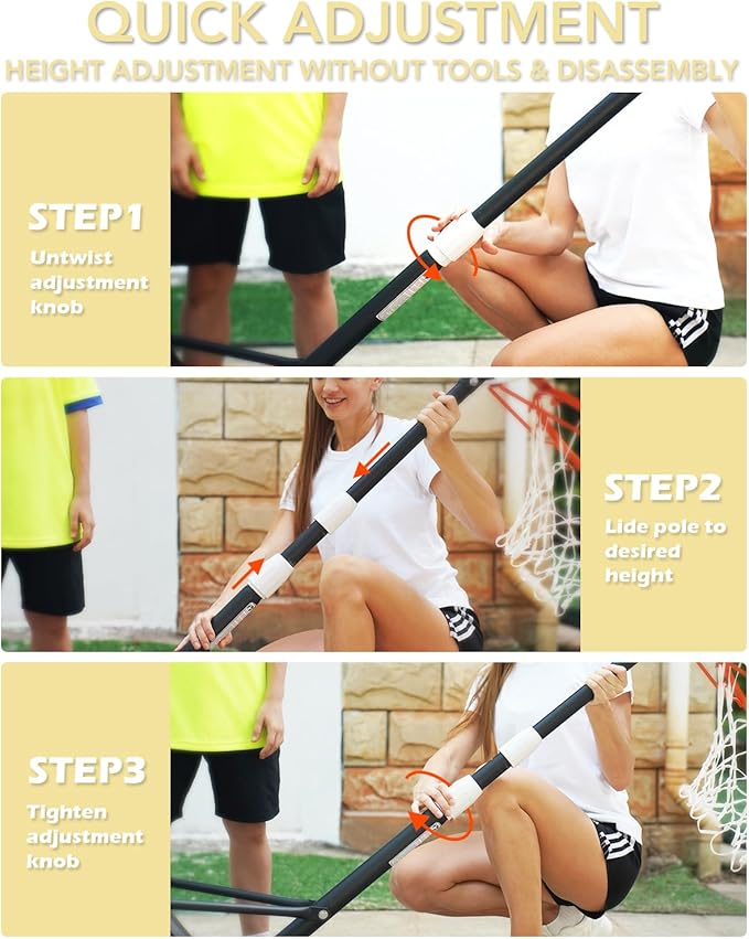 WIN.MAX Basketball Hoop Outdoor with Shatterproof Backboard and Larger Base, Portable Basketball Hoop Goal System Youth/Adults in Backyard/Driveway/Poolside
