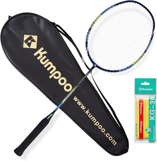 Badminton Racket Carbon Fiber, Badminton Racquet Set with Cover, Badminton Professional Racket Durable for Beginners Outdoor Games Gym