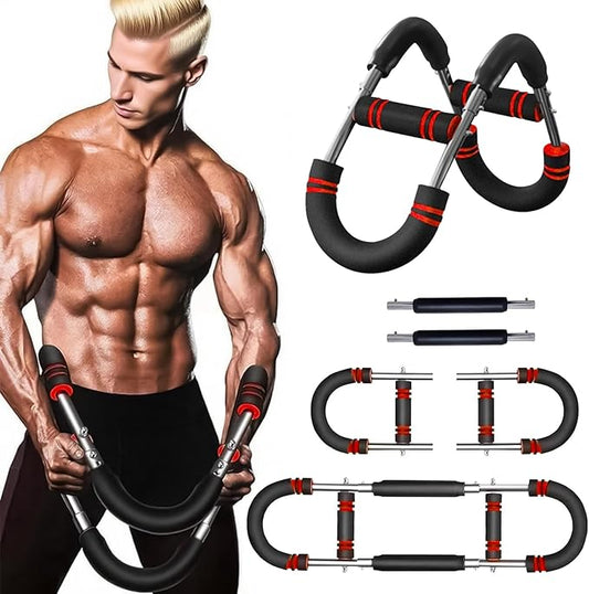Twister Arm Trainer, Adjustable Chest Workout Equipment, Arm Trainer for Men, Portable Power Twister Bar, Detachable Design Fitness Anywhere