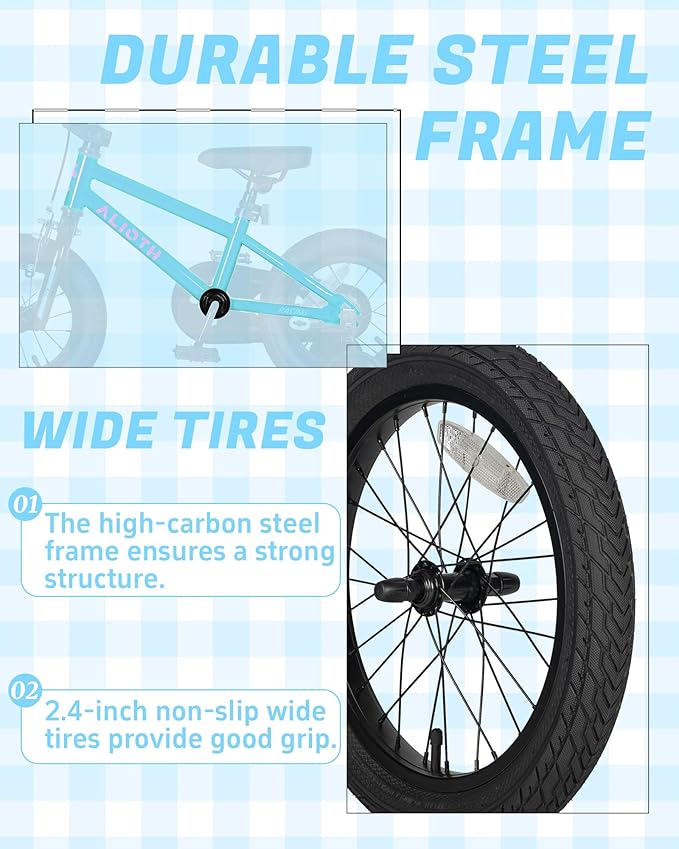 BMX Style Kids Bike for 2-8 Years Old Boys Girls Toddlers 12 14 16 Inches Bicycle with Training Wheels Coaster Brake, Multiple Color