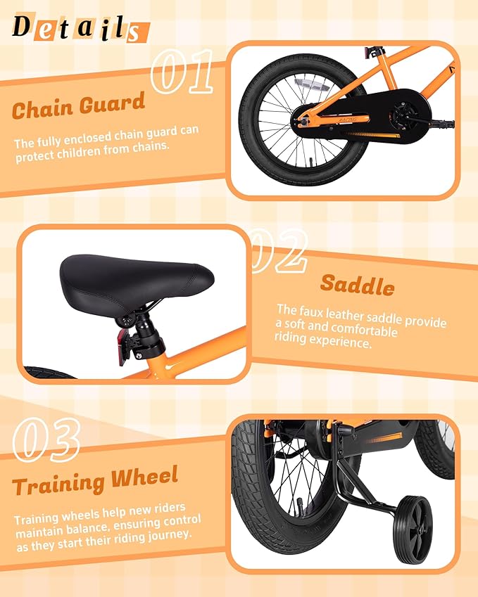BMX Style Kids Bike for 2-8 Years Old Boys Girls Toddlers 12 14 16 Inches Bicycle with Training Wheels Coaster Brake, Multiple Color