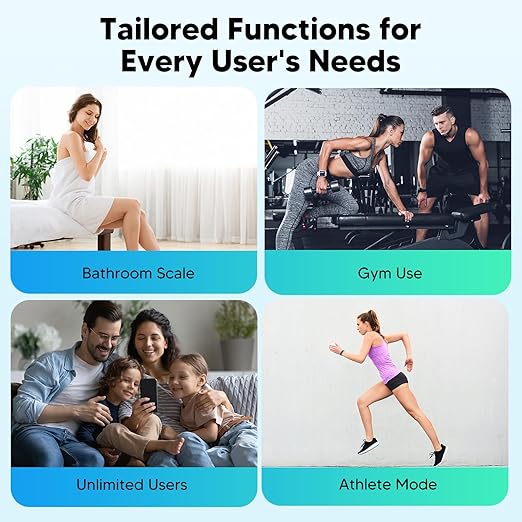 Arboleaf Smart Scale with BMI, Body Fat, Muscle Mass, Digital Bathroom Scale for Body Weight, 14 Body Composition Metrics, Large LED Display, Accurate Weighing Machine, App Sync, 400lbs, 11"