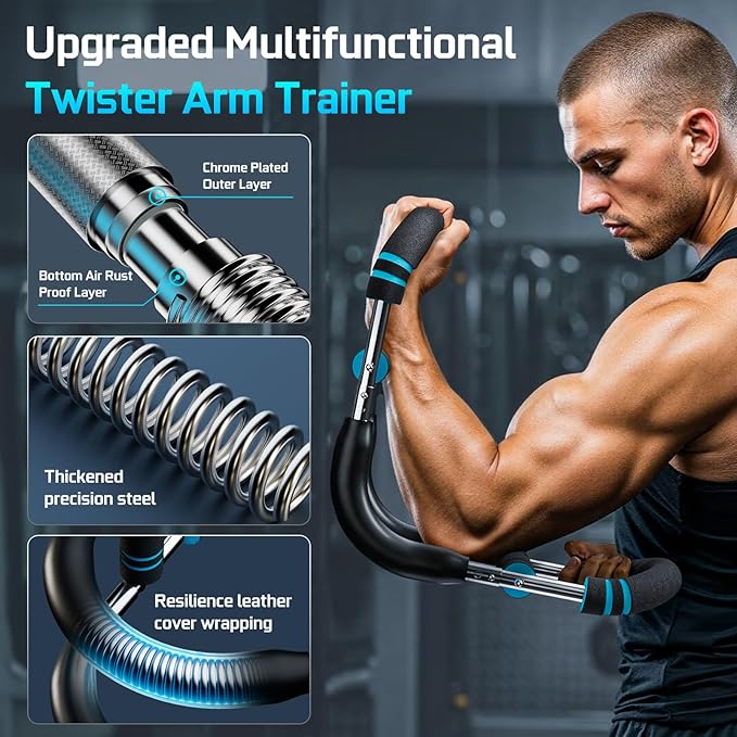 Twister Arm Trainer Workout Equipment - Chest Workout Equipment Arm Trainer Chest Exerciser with Silent Spring 60-110LB Demountable Adjustable Enhancing Upper Body Leg Muscle for Men Women