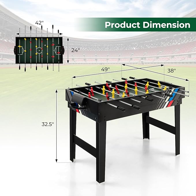 Goplus 4-in-1 Combination Game Table, 49'' Multi Game with Soccer, Air Hockey, Billiards, Pingpong Tabletop, Foosball, Pool Table for Home, Family Night, Adult Kids Gifts
