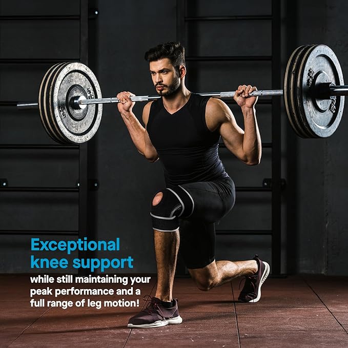 POWERLIX Adjustable Compression Knee Brace for Men & Women, featuring Stabilizers & Patella Support, Optimal Recovery for Knee Pain, Medical Knee Sleeve for Arthritis, Weightlifting, Dance, Running