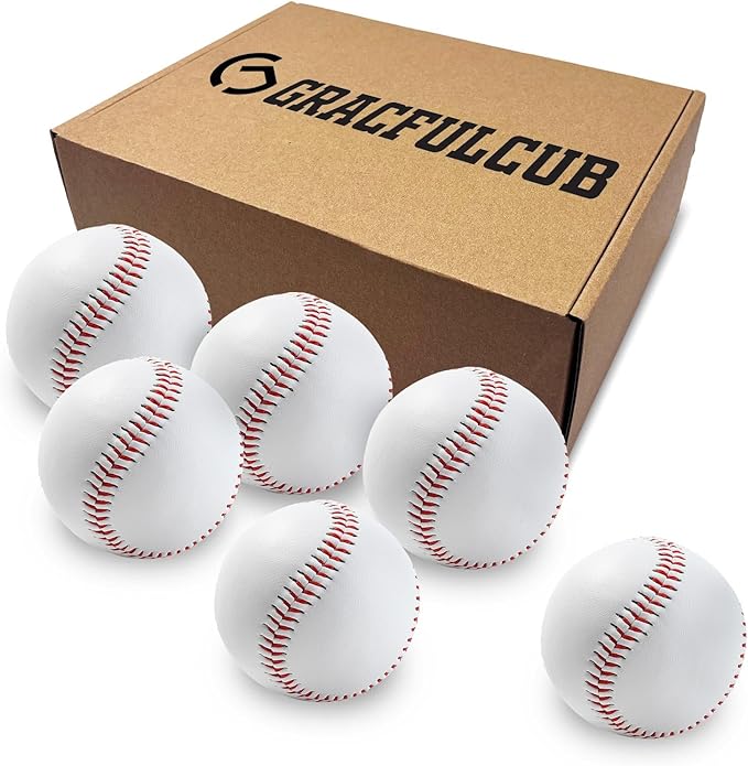 Gracfulcub Baseball Ball, Official Game Baseballs for Youth and Adult Baseball Players Training, Official Size and Weight Suitable for Batting Fielding Hitting Pitching Practice