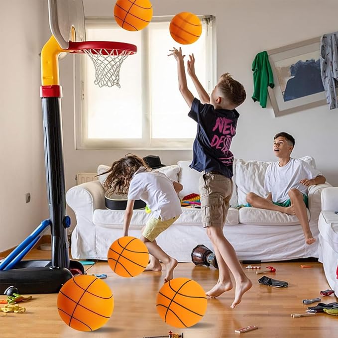 Silent Basketball, Dribble Dream Silent Basketball and Hoop Set, Foam Basketballs No Noise, Silent Ball Dribbling Indoor, Training Ball for Indoor Activities (No.5-25.3")