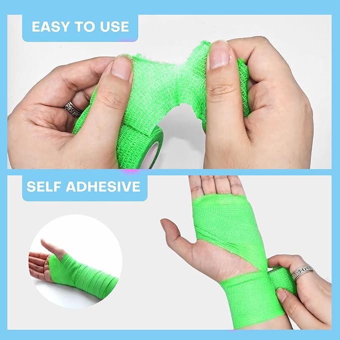 48 Pack 2” x 5 Yards Self Adhesive Bandage Wrap, Elastic Breathable Cohesive Bandage Wrap Athletic Stretch Tape for Wrist Ankle Sports (Multi-Color)