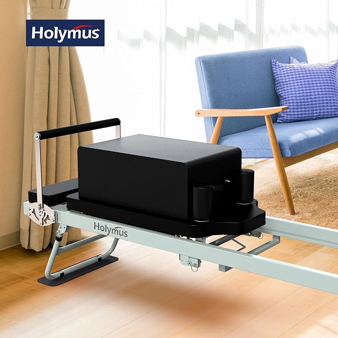 Pilates Box for Reformer 26 x 15 x 9.5 Inch Pilates Reformer Box, Premium PU and Wood Pilates Sitting Box, Home Use Pilates Bed/Pliates Reformer Machine Accessories, Black