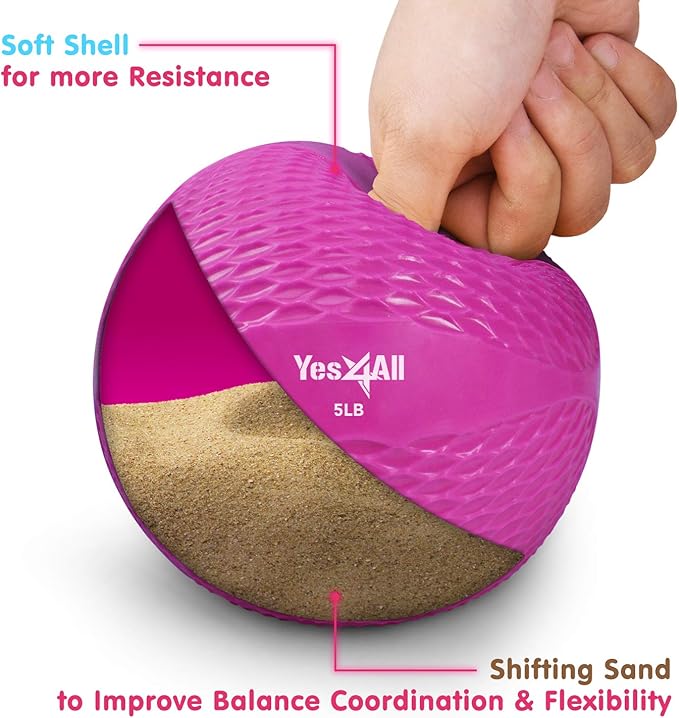 Yes4All Weighted Toning Balls for Exercise, Soft Medicine Balls for Exercise, Pilates, Yoga, Balance, Flexibility, 2-10lbs