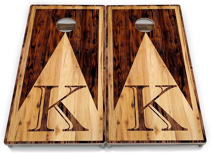 Tournament Cornhole Boards - Regulation 2'x4' Set 3/4" Baltic Birch - Bags Sold Separatetly (Wood Letter Design)