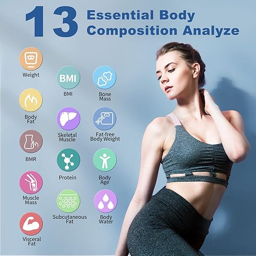Body Fat Scale, Lepulse WiFi Scale for Body Weight, BMI Smart Scales Digital Weight Scale with Body Fat, Muscle, Rechargeable High Accurate Bathroom Scale with Pregnancy Mode, 13 Body Compositions