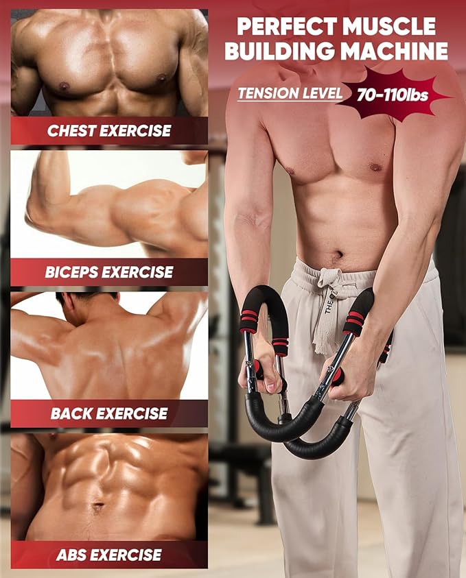 Saker Twister Arm Trainer, PowerTwist Arm Trainer, Adjustable Forearm Strengthener, Arm Exercise Equipment, Chest Workout Equipment, Portable Spring Resistance for Home Gym Equipment