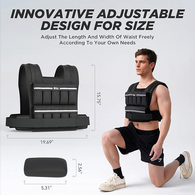 Weighted Vest,20lbs/30lbs Adjustable Weighted Vest for Men,20 In 1 Fast Adjust Weight Vest,Workout Vest for Home Walking Strength Training Weight Loss